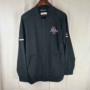 Adidas Tulsa Golden Hurricane Track Jacket Mens L Black ClimaWarm BV4421